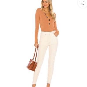 Free People Velvet Ivory Skinny Jeans 27 NWT